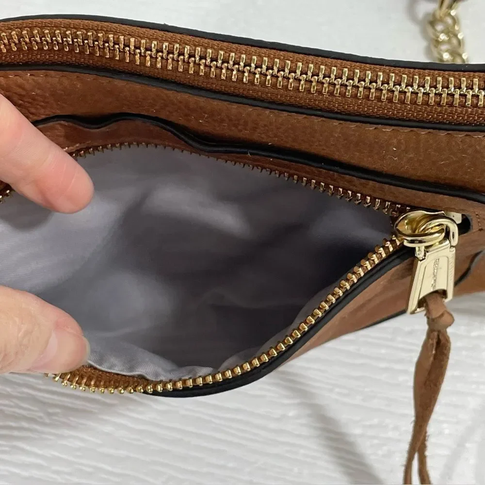 Rebecca Minkoff Avery Crossbody Bag Caramel Brown Nubuck‎ Leather Purse